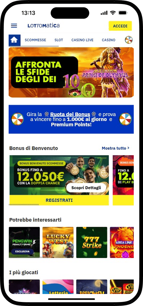 Lottomatica Casino Homepage