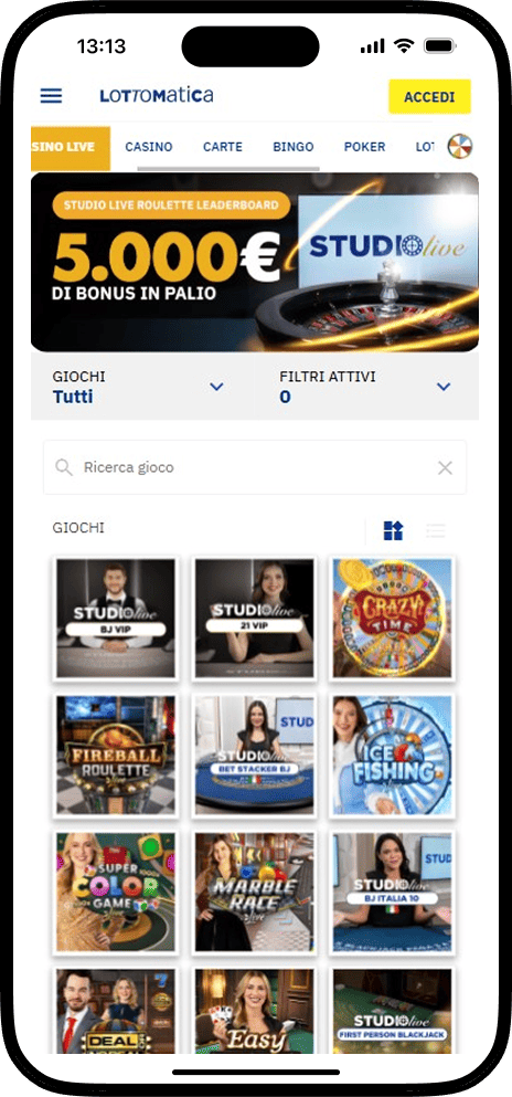 Lottomatica Live Casino